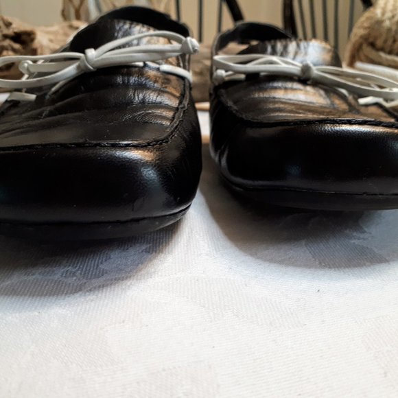 Lizflex Genuine Black Leather Low Heel Sling Back - Picture 6 of 11